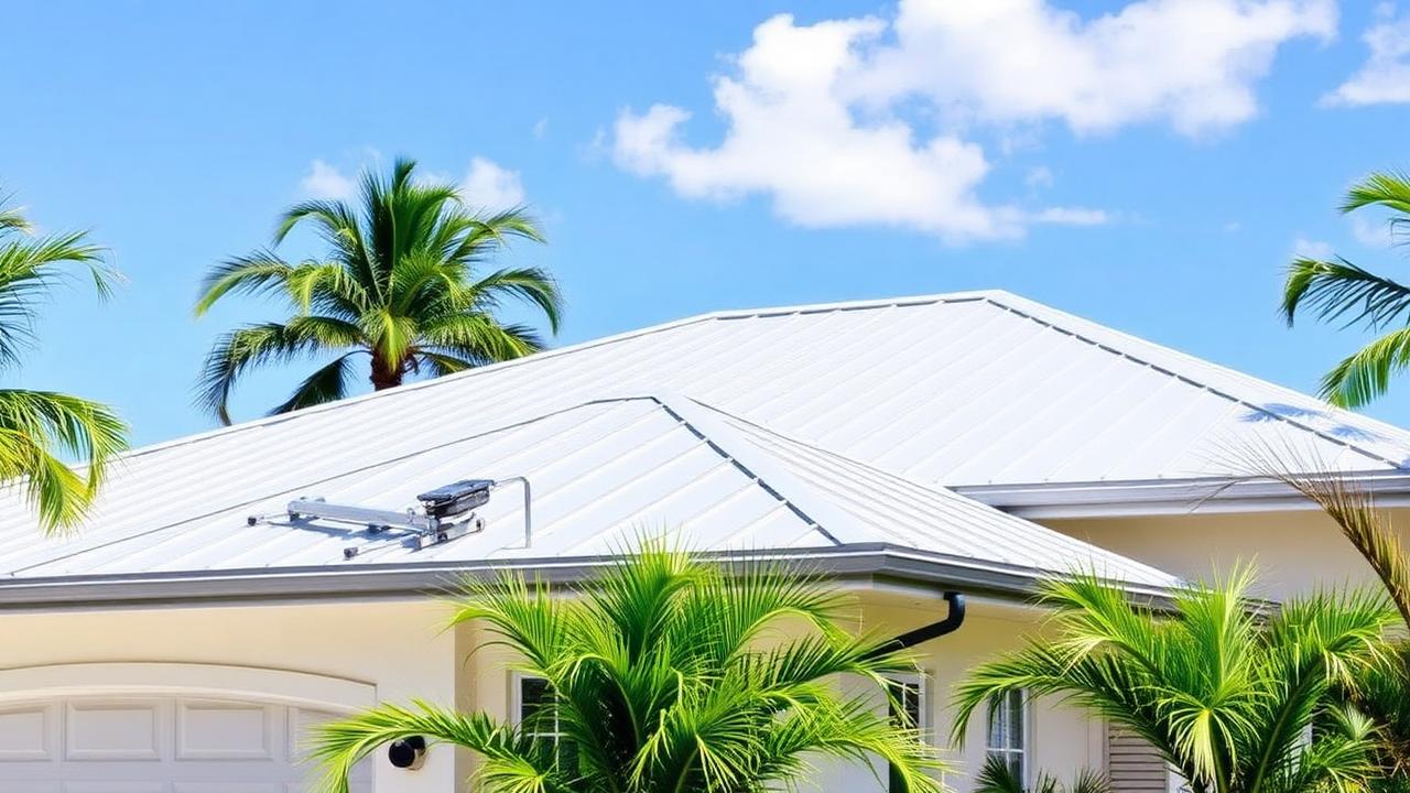 Newly installed metal roof on a coastal South Florida home